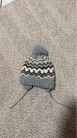 Knitted Winter Hat with Pom-Pom, Grey, Warm, Unisex