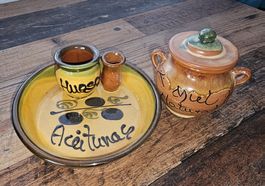 Handbemaltes Ton-Set aus Spanien Vintage / Retro