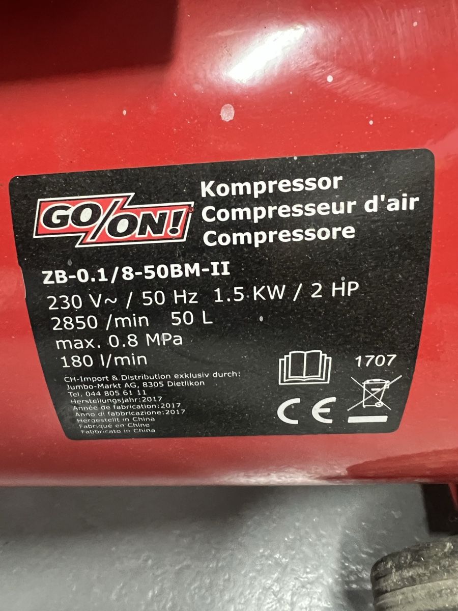 Compressori: Go/On luftkompressor 50 Liter  – Usato da Birr venduto da urdorf1111