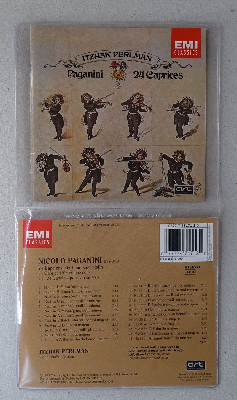 CD: Paganini / Itzhak Perlman – 24 Caprices - D22 – Usato da Sessa venduto da discoverymedia