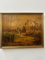 Ölgemälde auf Holz mit Holzrahmen signiert ca. um 1900