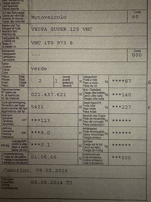 Scooter: Vespa 125 Super 1966 – Usato da Quartino venduto da DiloUsato 9