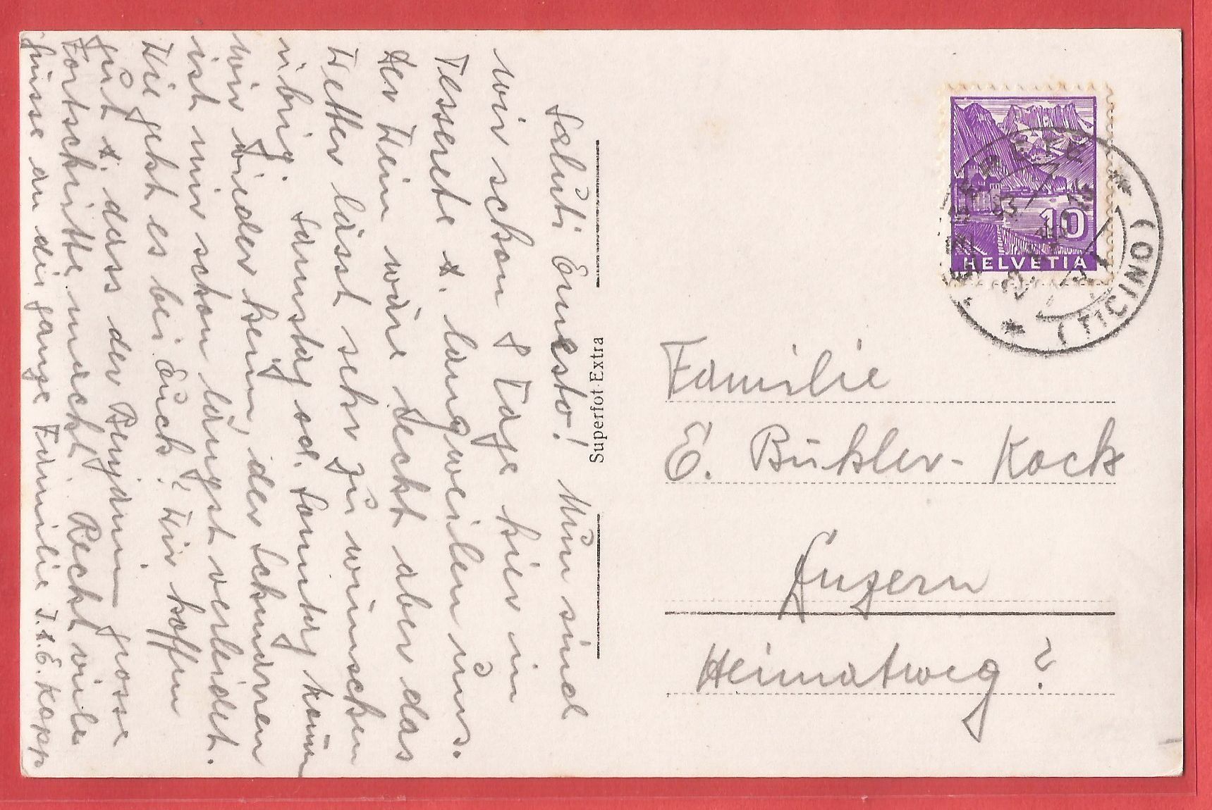 Cartoline postali: Tesserete - Fotokarte 1935 – Usato da Fislisbach venduto da Porano 1