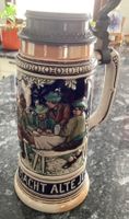 Antiker Bierkrug, Zinndeckel, Sammler Rarität! Relief !