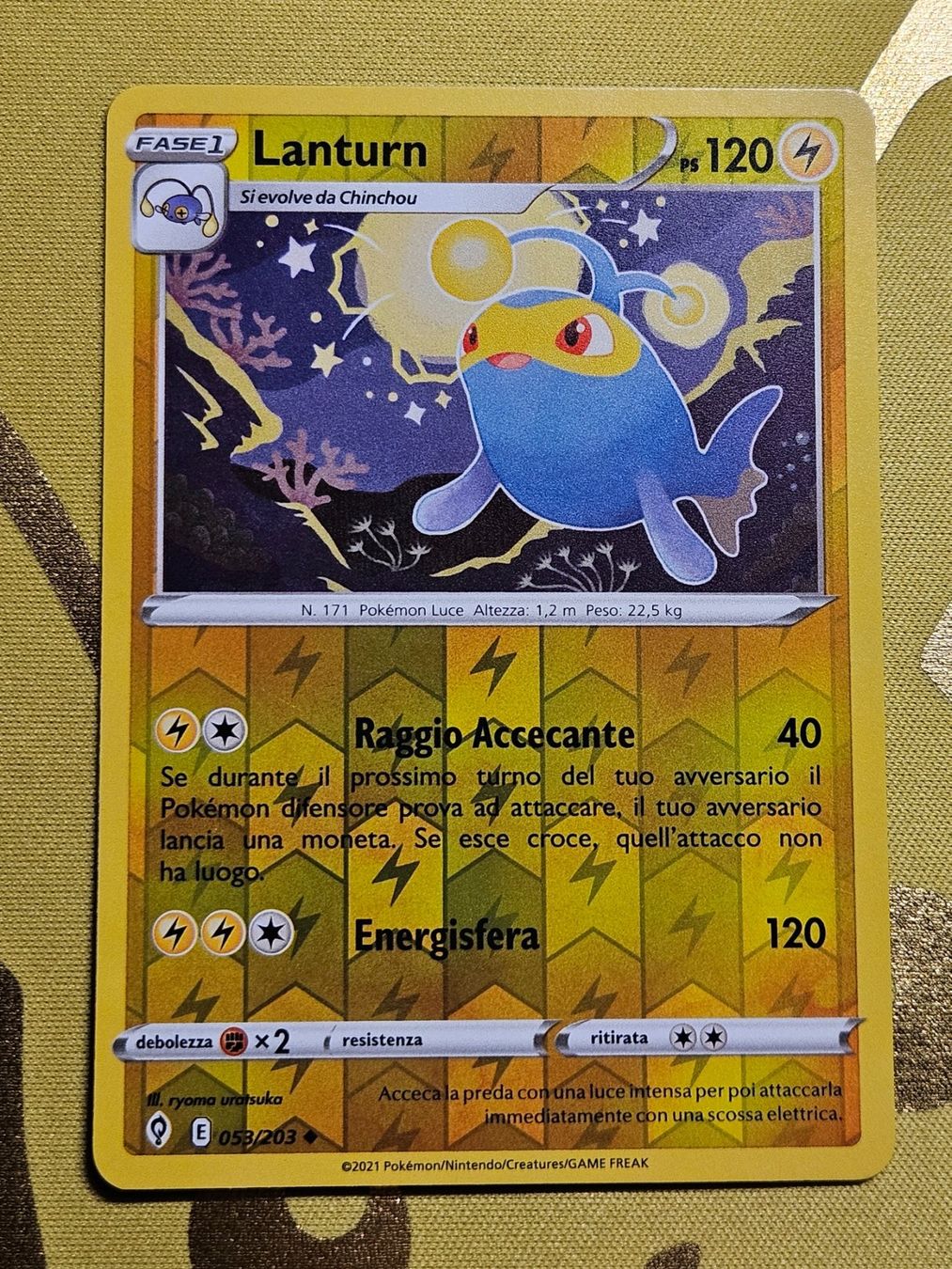 Pokémon Carte collezionabili: Evolving Skies - Lanturn 053/203 IT – Usato da Bellinzona venduto da Pokemarco