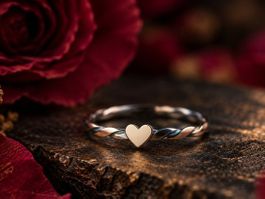 HERZ-AUS-GOLD TWILIGHT Silberring mit Roségold · jede Grösse