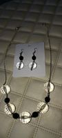 Black & Clear Beaded Necklace and Earring Set