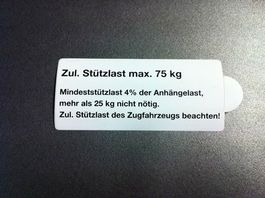 Stützlast 75kg, Stützlastkleber 75kg