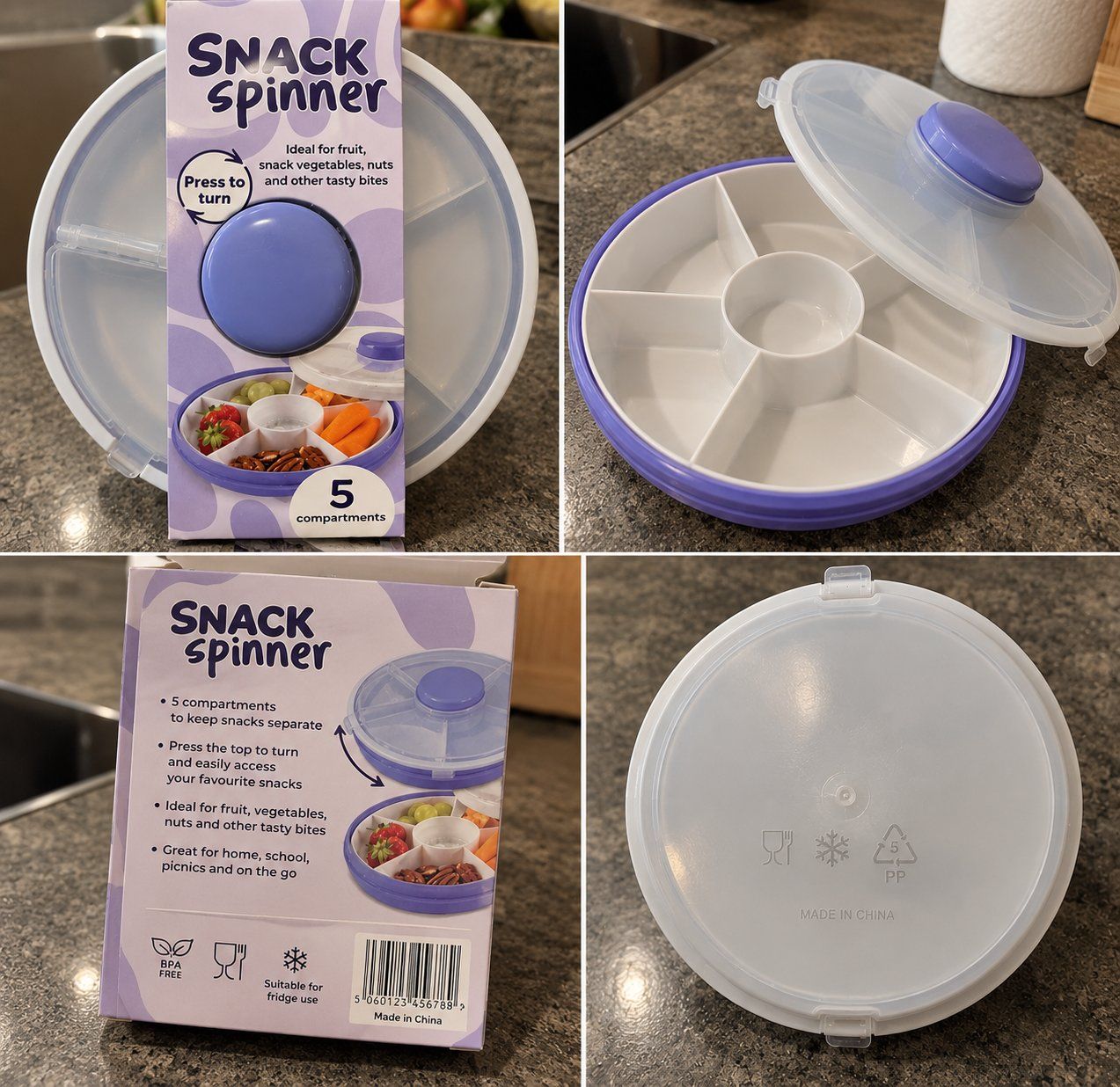 Recipients et similaires: Boîte à snacks rotative – 5 compartiments – Neuf avec emballage d'origine à Geneveys-Coffrane par petit.pratique 2