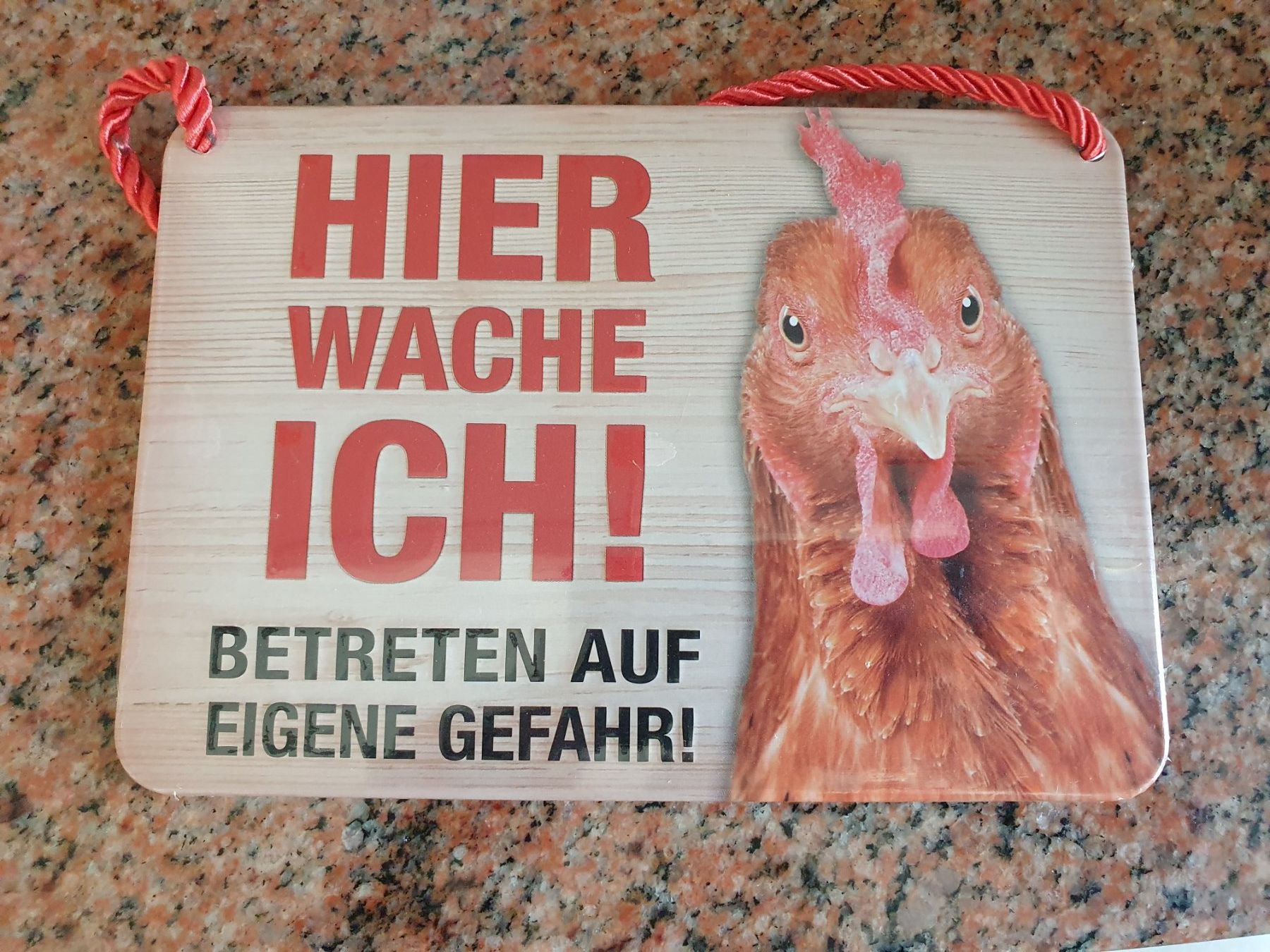 Schilder: Dekoschild "Hier wache ich" Blech Huhn – Neu und originalverpackt aus Winterthur von Natascha_1994