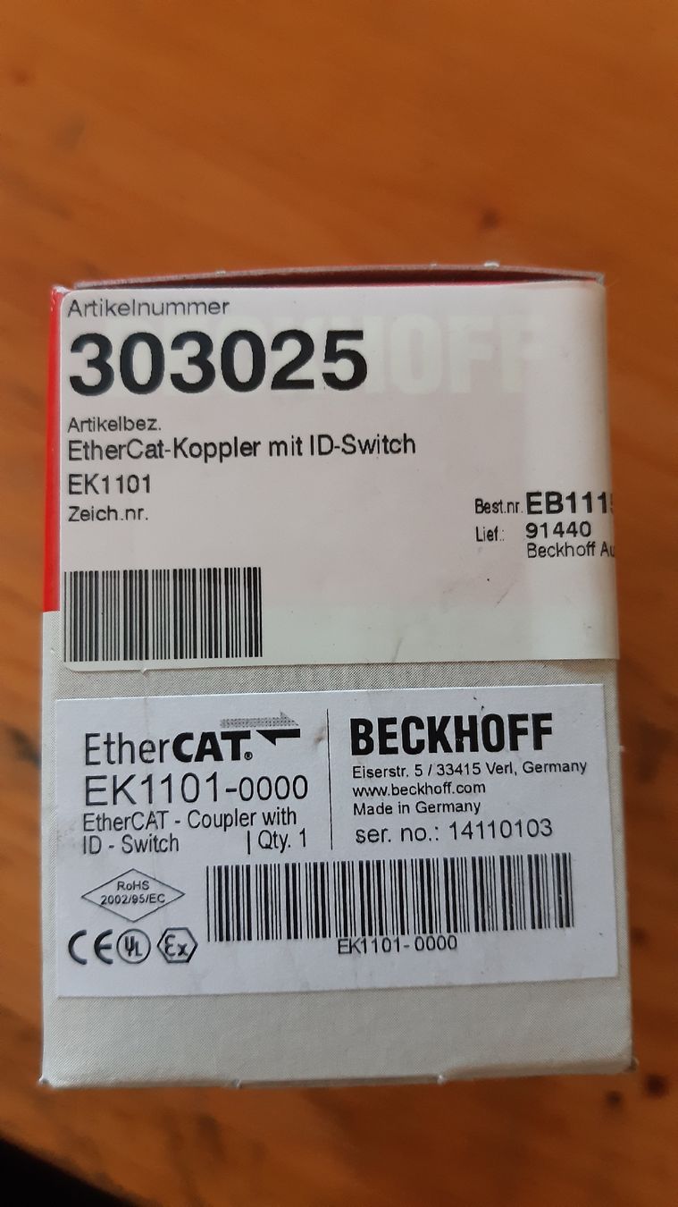 Beckhoff Componenti elettronici: Beckhoff EK1101 EtherCAT-Koppler mit ID-Switch, NEU! OVP – Nuovo e nell'imballaggio originale da Oey venduto da Parkplatzbrocki 1