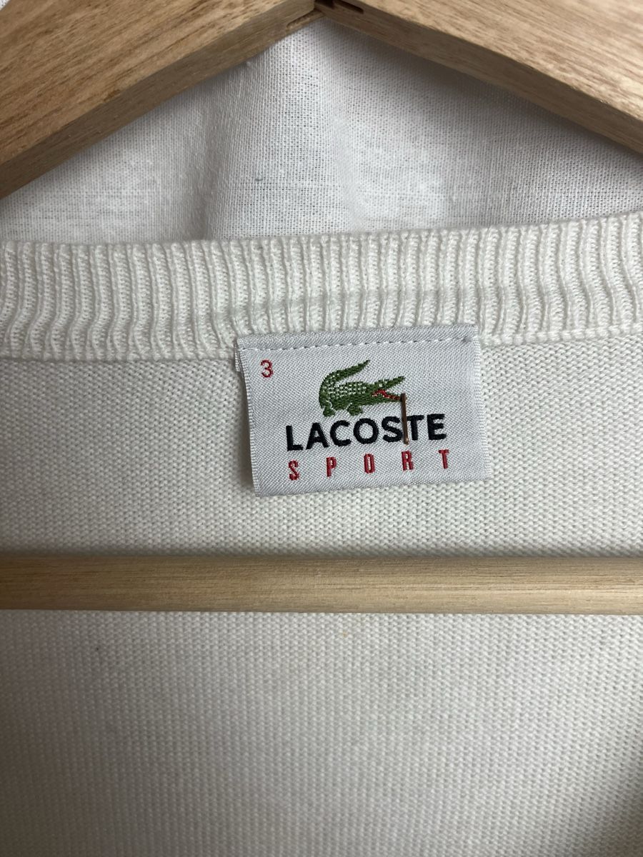 Lacoste Maglioni & Felpe: Pull Lacoste blanc à carreaux vintage – Nuovo (secondo la descrizione) da Les Avanchets venduto da lunedeneige.shop 2