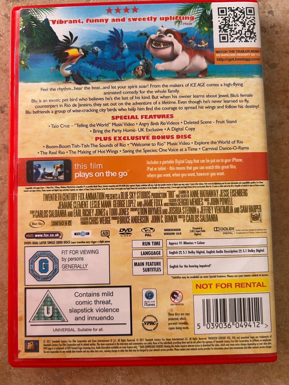 Alle DVDs: Rio Film DVD mit Bonus Disc – Gebraucht aus Oberkulm von angela_05 1