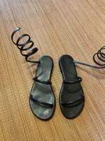 KIMA Schwarze Ledersandalen, Gr. 37, Handmade in Greece