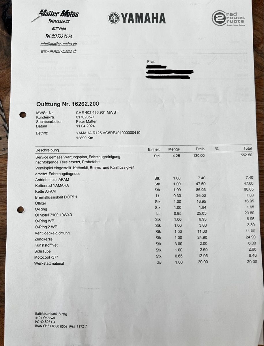 Yamaha Strada: Yamaha YZF125-A – Usato da Bottmingen venduto da lia_bb87 6