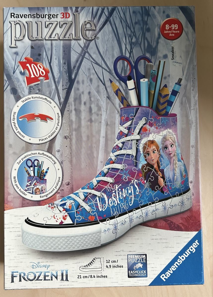 Ravensburger Puzzle: Sneaker Stiftehalter Disney Frozen 2 3D Puzzle – Usato da Büron venduto da anneetoli