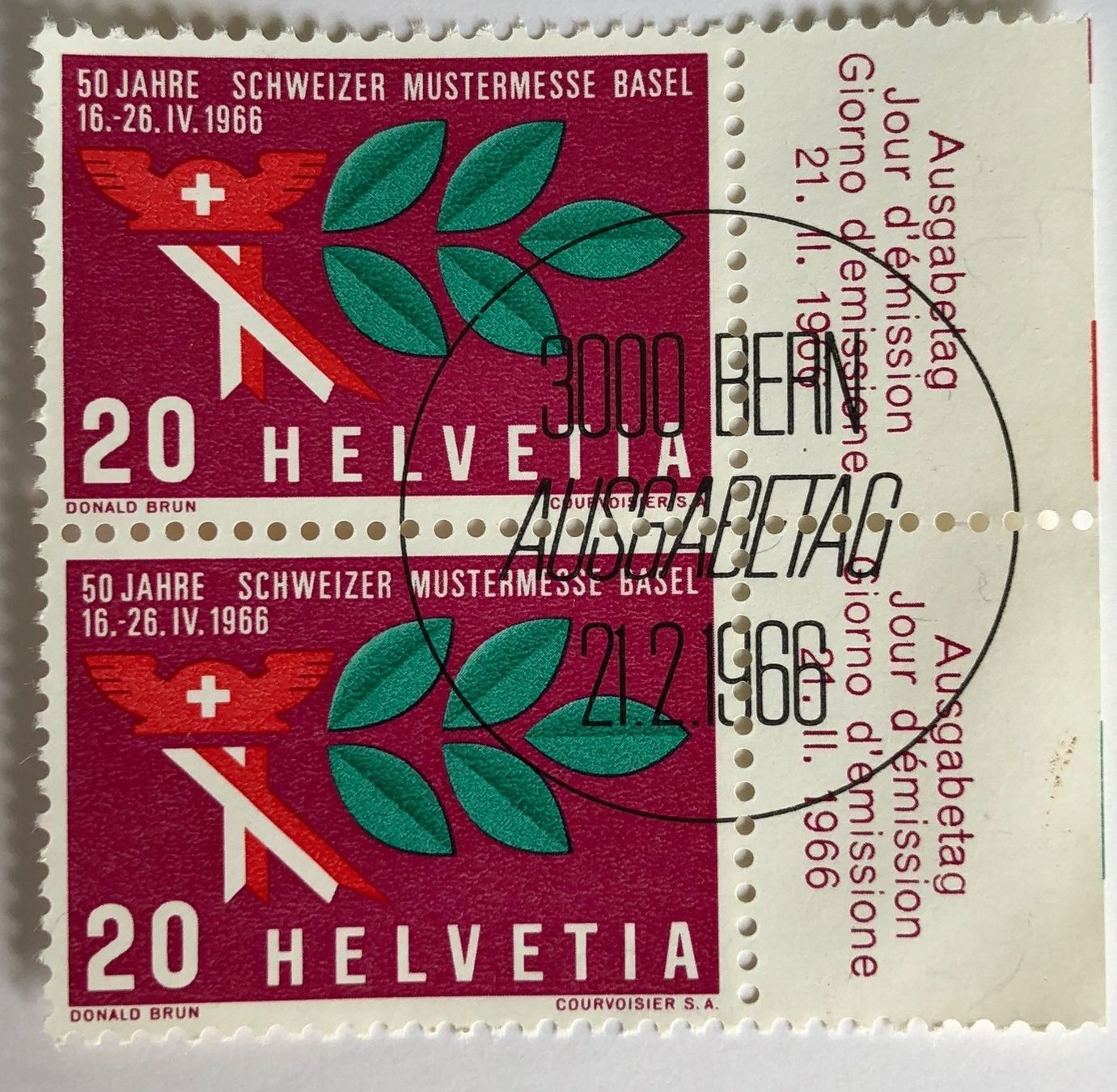 Tutti i francobolli: 2 er Nr. 440 mit Vollstempel Bern – Usato da Aarau venduto da Billa007