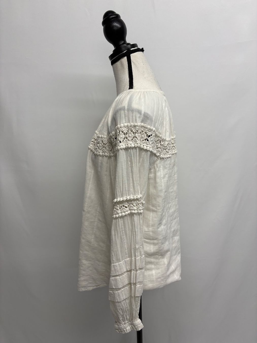 Camicette: Bloom Weisse Sommer Bluse mit Spitze 36 Boho Baumwolle – Nuovo (secondo la descrizione) da Regensdorf venduto da secondchancefashion 3