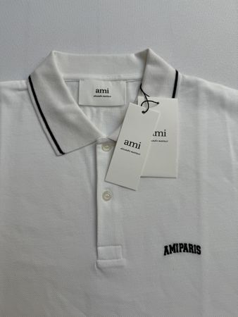 Original AMI Paris Poloshirt Weiss, Neu, Gr. S