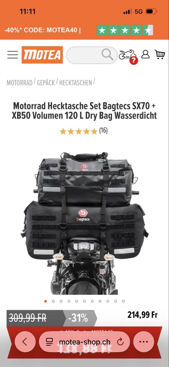 Valigie: Bagtecs Hecktasche Set 120l – Nuovo (secondo la descrizione) da Sonceboz-Sombeval venduto da Adina.Hauser