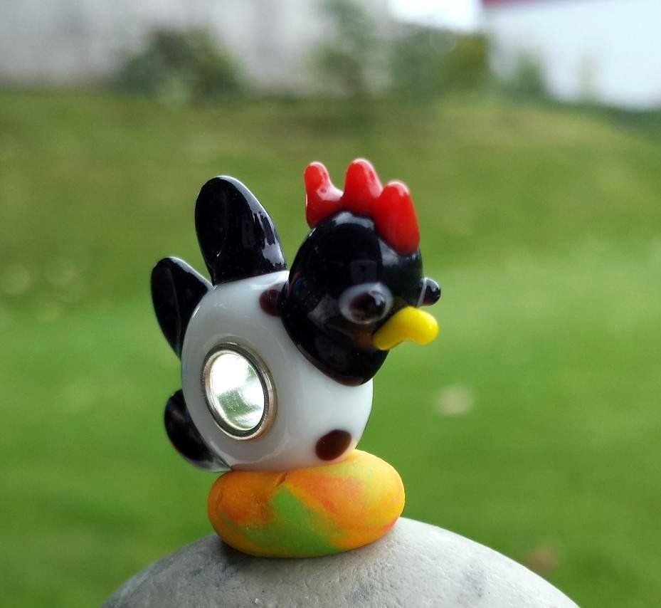 Perle (finte): Lampwork Hahn-Glasperle, Glass Bead – Nuovo (secondo la descrizione) da Langenthal venduto da flowersNbirds