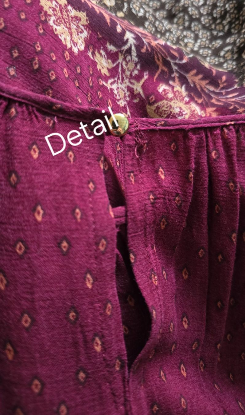 Camicette: Bordeaux-farbene Bluse mit Blumenmuster, Gr. 38 – Usato da Meggen venduto da everydaysale 1
