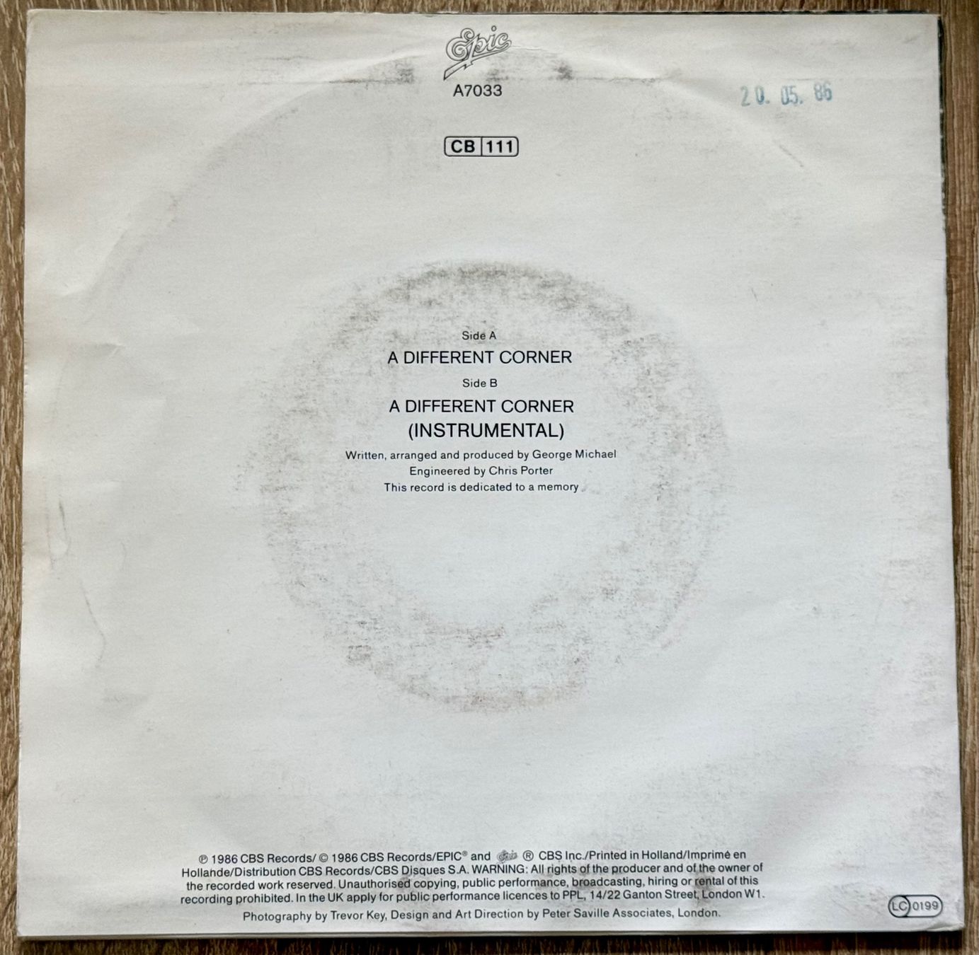 Dischi in vinile: George Michael A Different Corner 7" Single vinyl 1986 – Usato da Aarau venduto da Grogu66 1