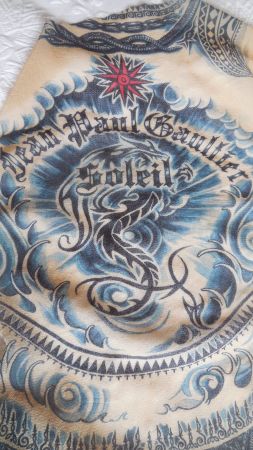RARITÄT: Jean Paul Gaultier Soleil Tattoo Print  Mesh Top