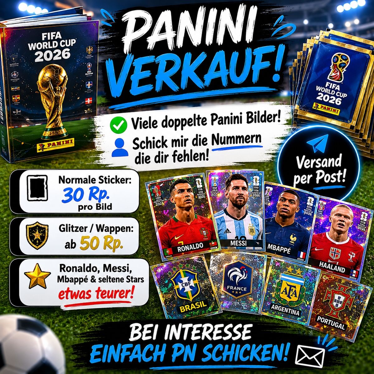Panini FIFA WM 2026 Sticker 30Rappen pro bild (Neu (gemäss Beschreibung ...