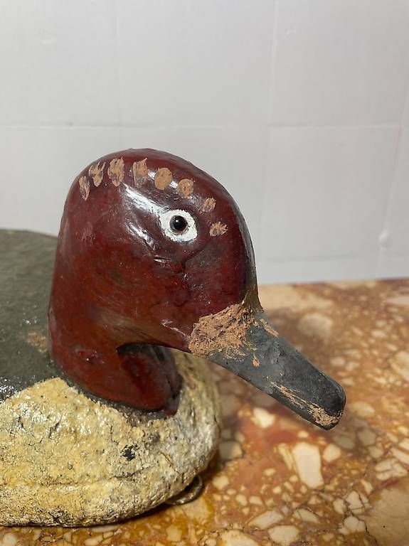 Alle Dekorationen: Antike Lockente aus Holz, roter Kopf – Gebraucht aus Nidau von Nintschgu 1