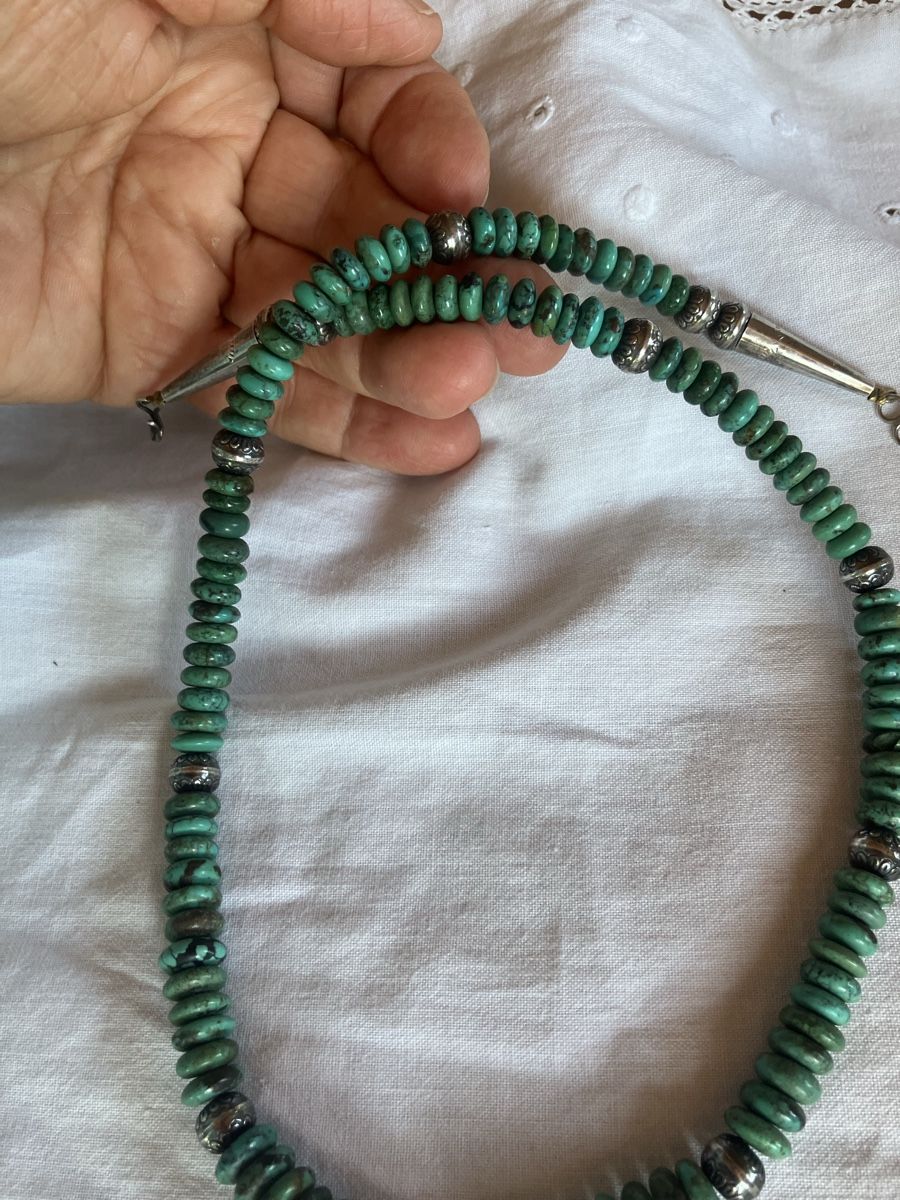 Catenine: Vintage Türkiskette mit Silber – Usato da Bassersdorf venduto da groovygremlin 1