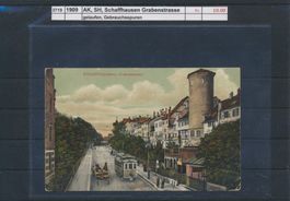 1909 AK, SH, "Schaffhausen Grabenstrasse", gelaufen