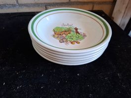 6er Set Salatschälchen mit Gemüse Motiv guter Zustand