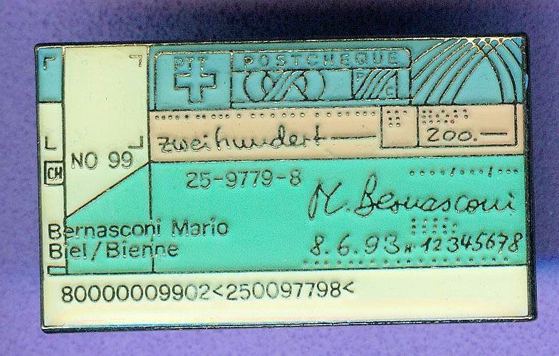 Plaketten & Abzeichen: PTT   Postcheque – Gebraucht aus Winterthur von Sammleroase