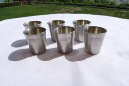 Set Zinn Becher 6 STK  shot lot verre  étain 6 pcs