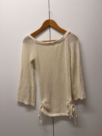 Edles Sommer-Kleid, naturweiss, Gr. M mit Schnürdetails