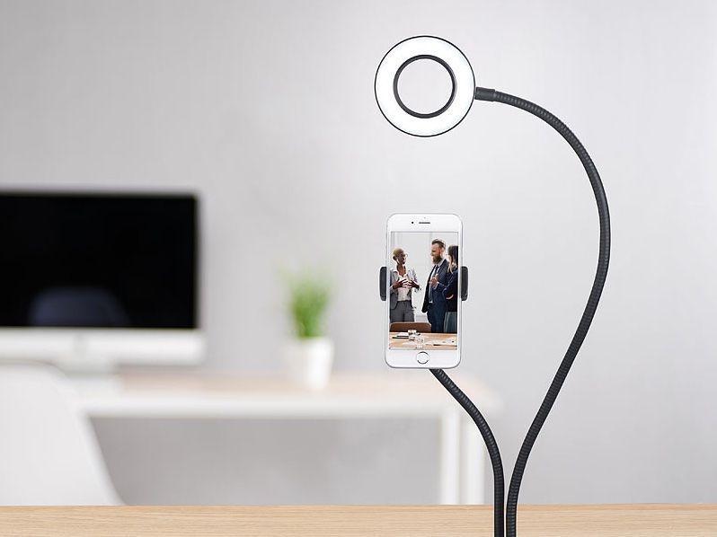 Staffe: Schwanenhals: Selfie-Ringlicht mit Smartphone-Halterung – Nuovo e nell'imballaggio originale da Bülach venduto da StoreInShopSwiss 5