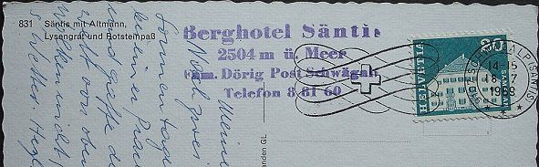 Cartes postales: SÄNTIS mit Altmann - Lysengrat und Rotsteinpass – D'occasion à Jona par philajona 1