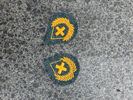 2 Abzeichen Aufnäher alt Armee Feldgrau Tannig Kranz