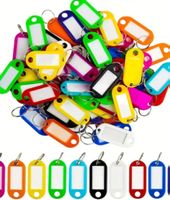 10x Schlüsselanhänger beschreibbar bunt gemischt