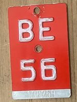BE 56 - VELONUMMER - FAHRRADSCHILD - PLAQUE DE VELO - BE 56