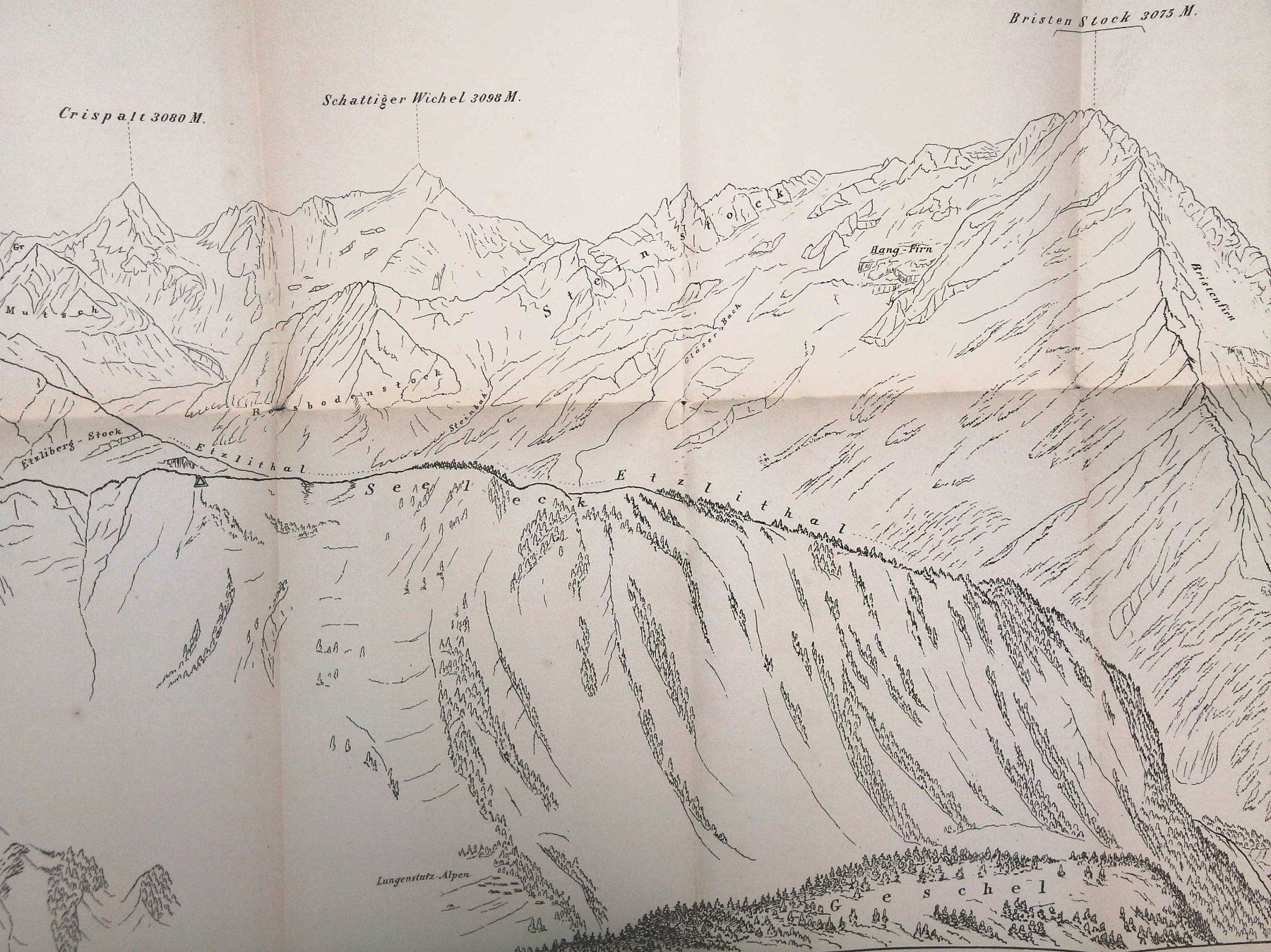 Incisioni: Maderanertal grosse Panorama von Georg Hoffmann 1865 – Usato da Rafz venduto da Helvet32 3