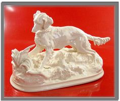 Jagdhund Jugendstil Nymphenburg 1920 Porzellan Tierfigur 🗿