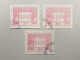 Schweiz 1976, Znr. 1ll ( Mi 1.2) Automat A2, 3 Stück