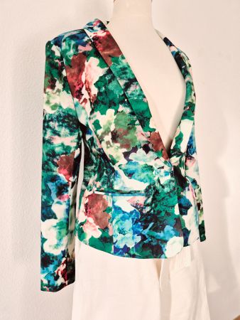 MBYM L 40 BLAZER JACKE BUNT , TOP ZU KLEID HOSE JEANS BLUSE