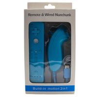 Télécommande Wii & Nunchunk Filaire Bleue - New