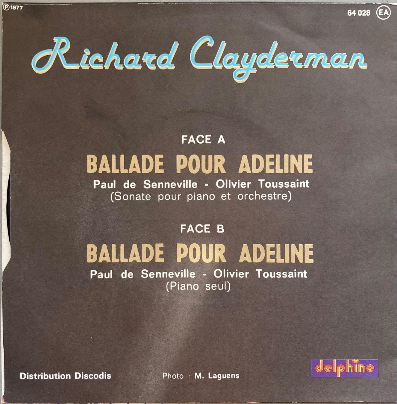Dischi in vinile: RICHARD CLAYDERMAN - BALLADE POUR ADELINE – Usato da Poliez-Pittet venduto da Newtown-Records 1