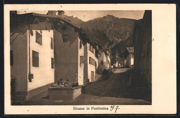 Cartoline postali: AK Pontresina, Strasse im Ort, 1914 – Usato da Berlin venduto da bartko-reher