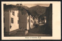 AK Pontresina, Strasse im Ort, 1914