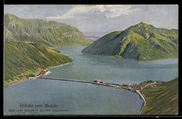 Melide, Brücke, Blick vom Salvatore auf